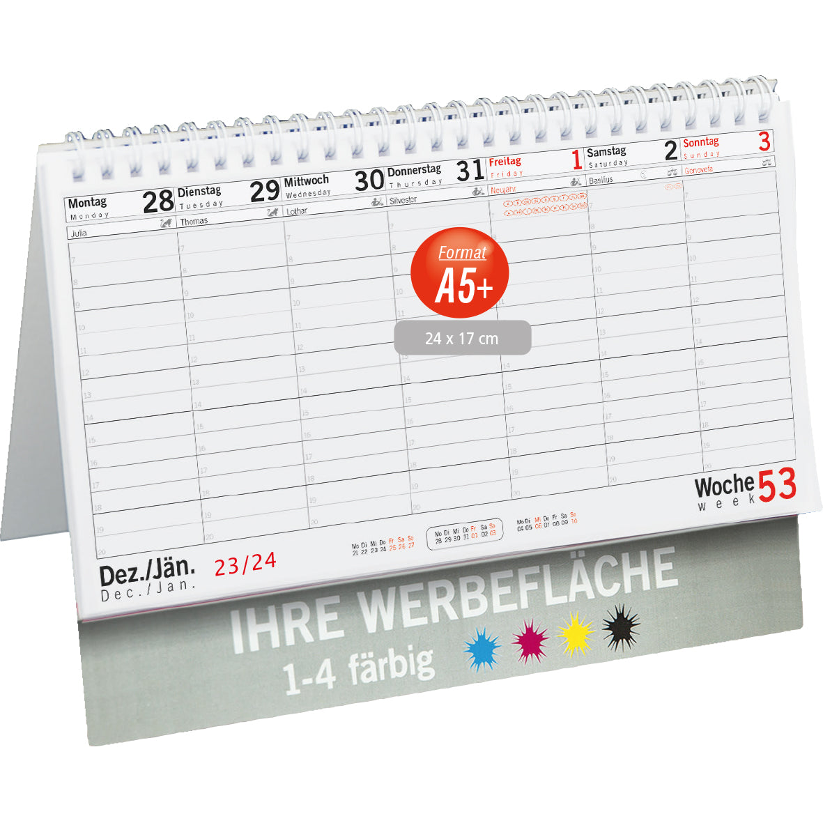 Tischkalender "Midi" Aufsteller bedruckt