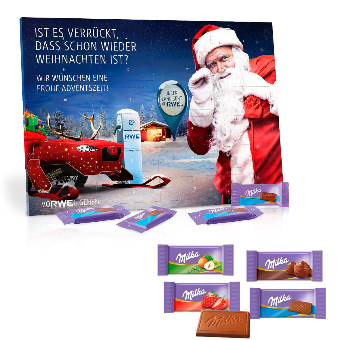 Tisch-Adventskalender mit Milka-Schokolade