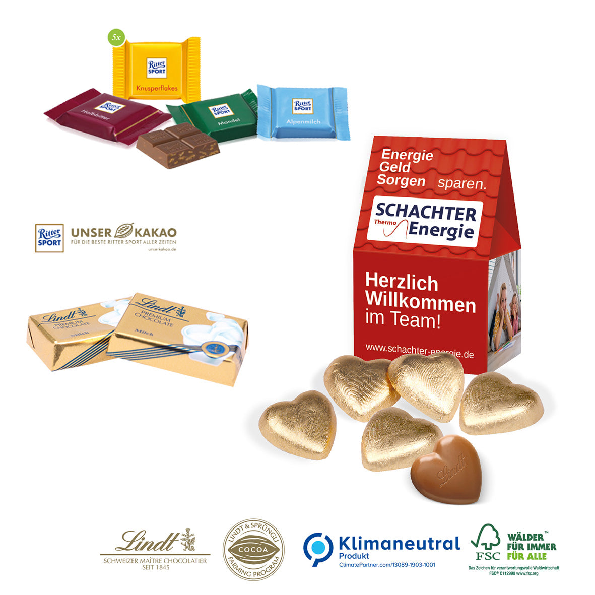 Buisnesspräsent mit Lindt-Schokolade