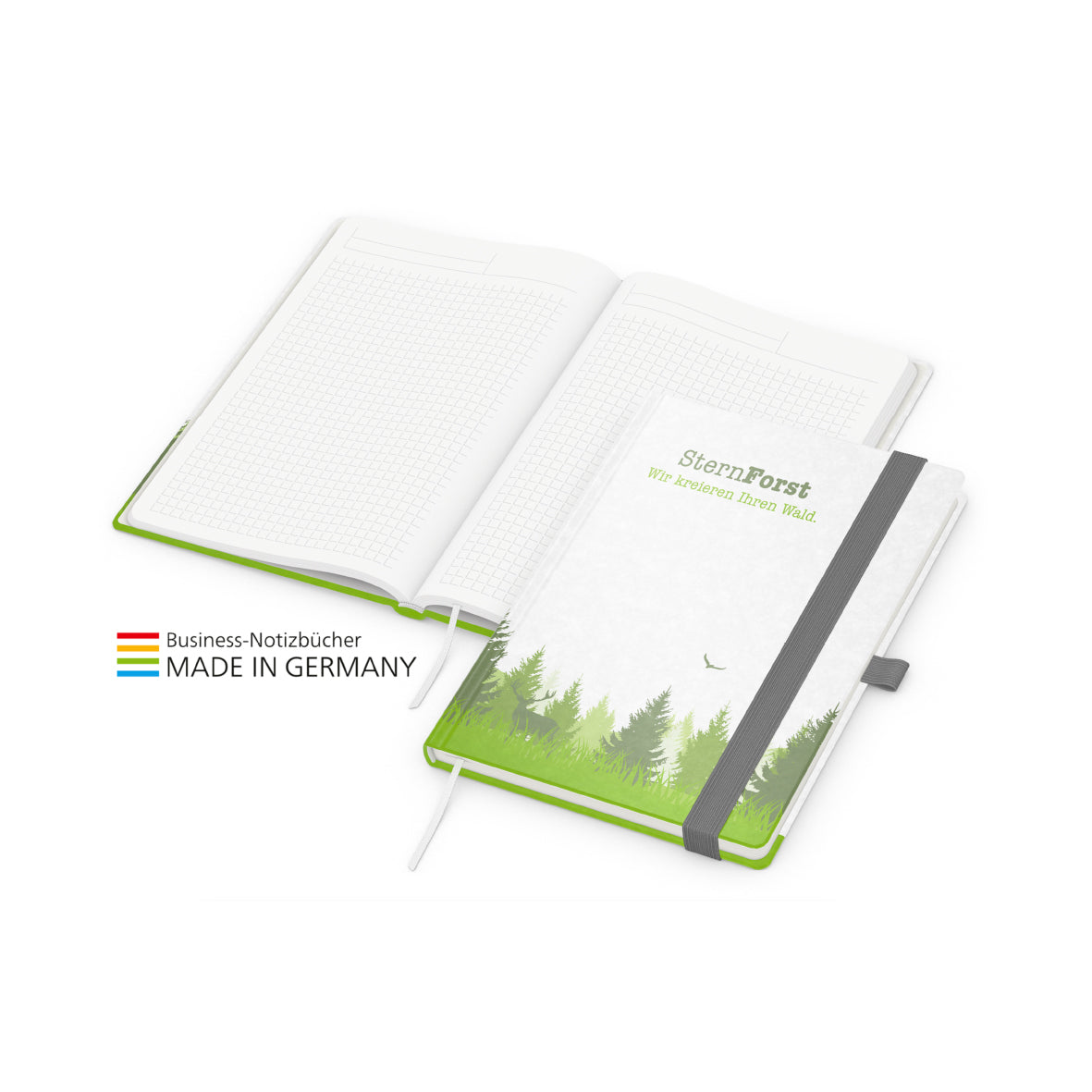 Notizbuch A5 oder A4 "Matchbook Green+Blue"
