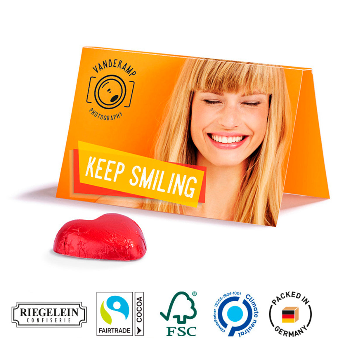 Klappkarte mit Schokolade Klappkarte mit Schokolade